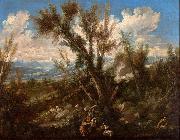 Alessandro Magnasco Landscape with Shepherds oil painting reproduction